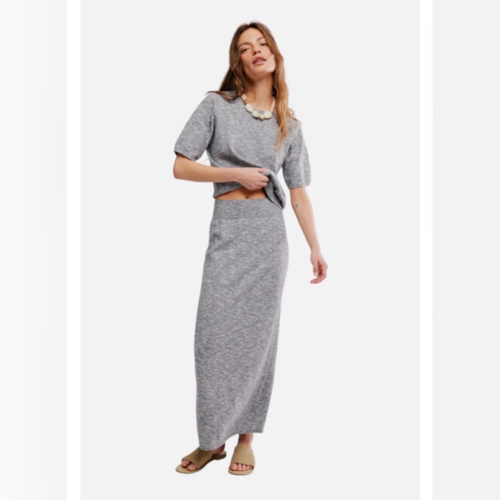 Free People Heather Gray Maxi Skirt